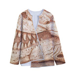 T-Rex Fossil Print Long Sleeve Short Coat