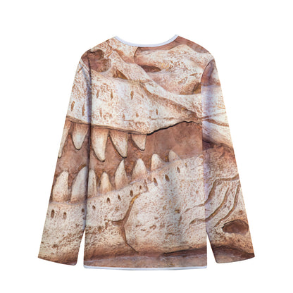 T-Rex Fossil Print Long Sleeve Short Coat