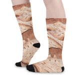 T-Rex Fossil Print Long Socks