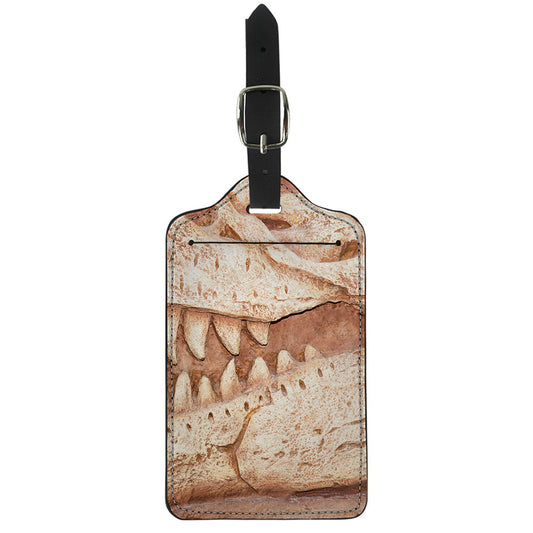 T-Rex Fossil Print Luggage Tag