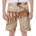 T-Rex Fossil Print Men's Beach Shorts