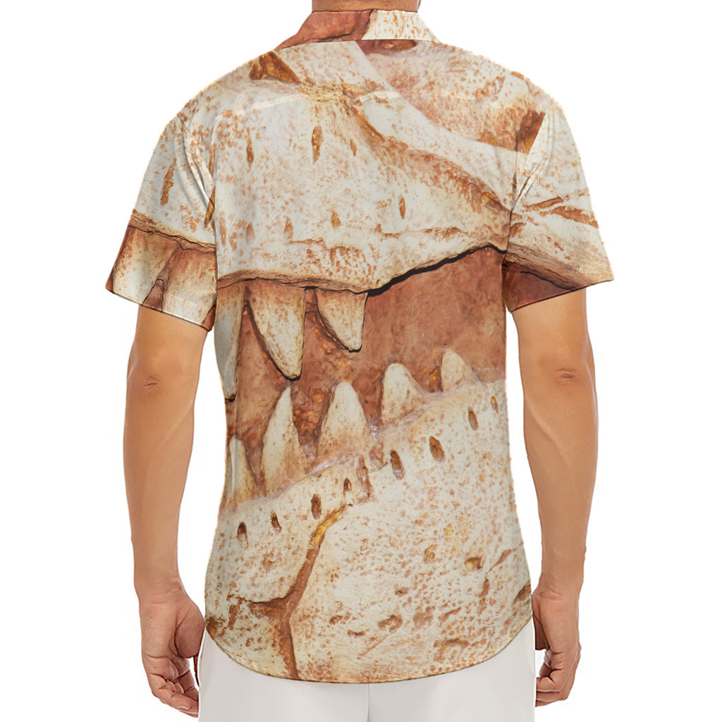 T-Rex Fossil Print Men's Deep V-Neck Shirt