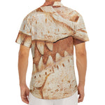 T-Rex Fossil Print Men's Deep V-Neck Shirt