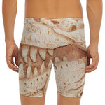 T-Rex Fossil Print Men's Long Boxer Briefs