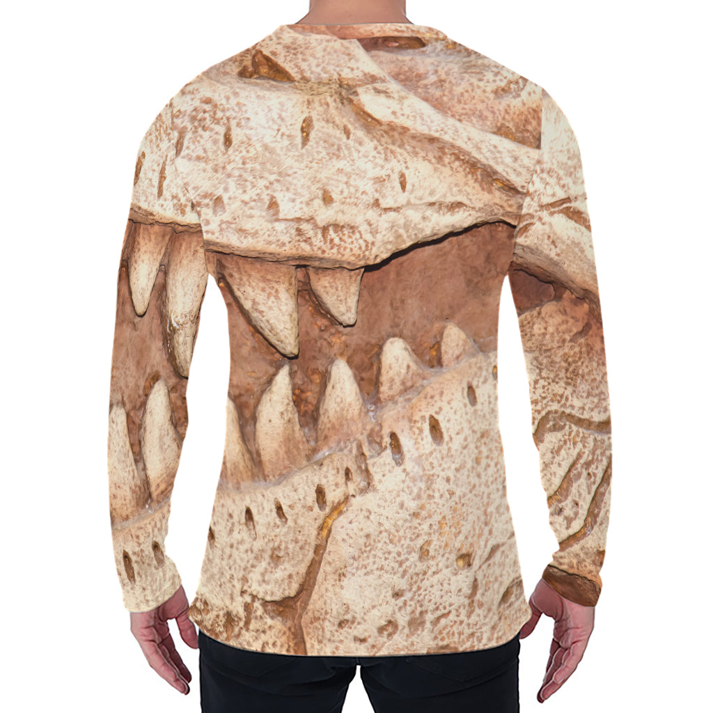 T-Rex Fossil Print Men's Long Sleeve T-Shirt