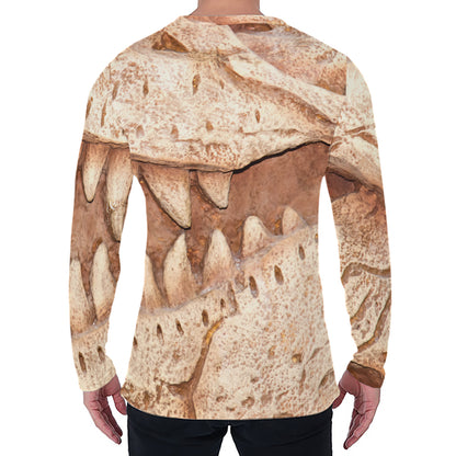 T-Rex Fossil Print Men's Long Sleeve T-Shirt