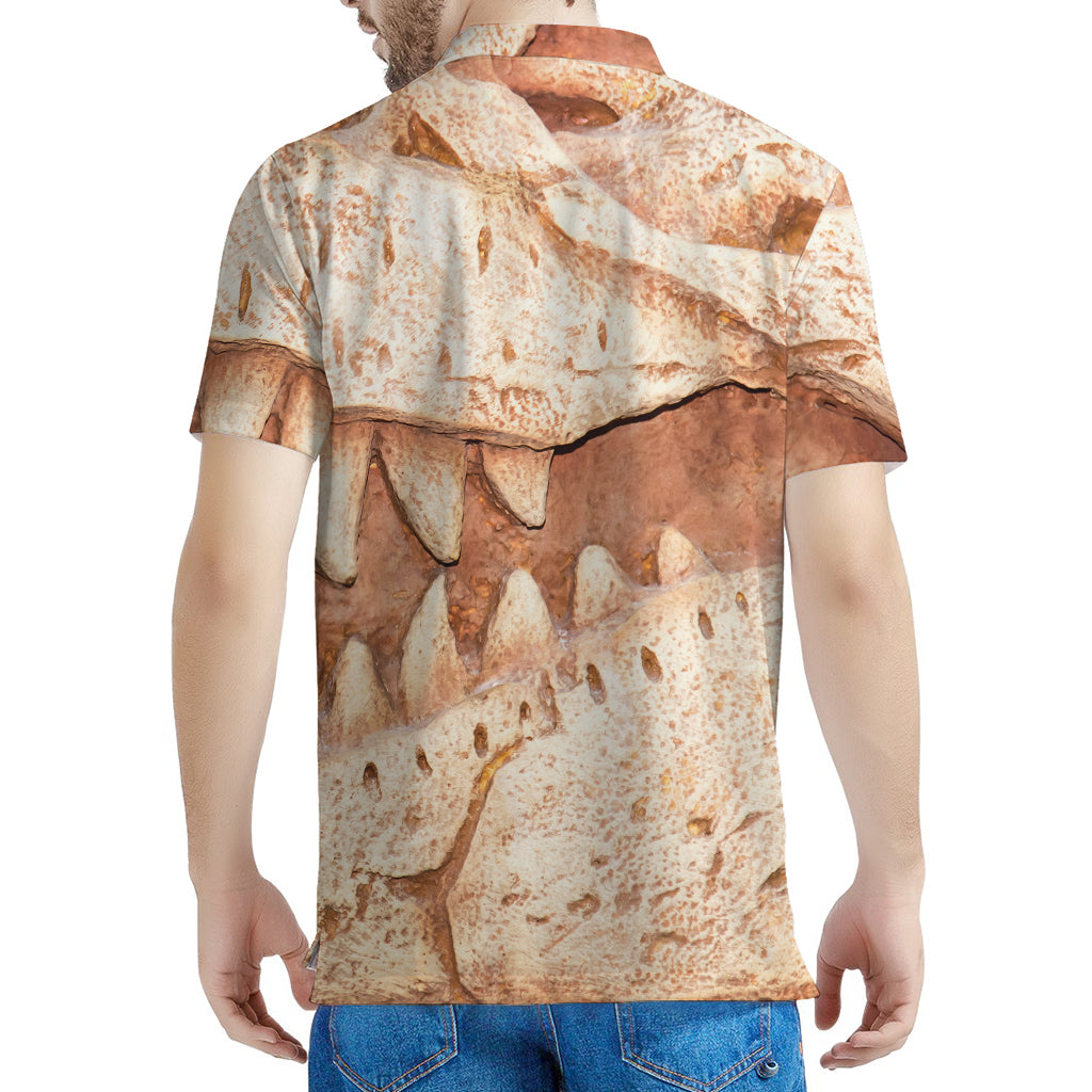 T-Rex Fossil Print Men's Polo Shirt