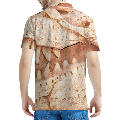 T-Rex Fossil Print Men's Polo Shirt