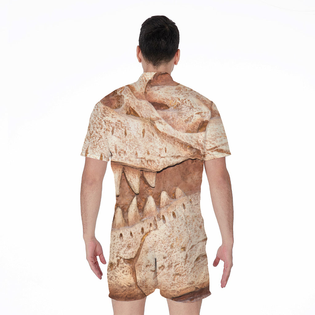 T-Rex Fossil Print Men's Rompers