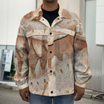 T-Rex Fossil Print Men's Shirt Jacket