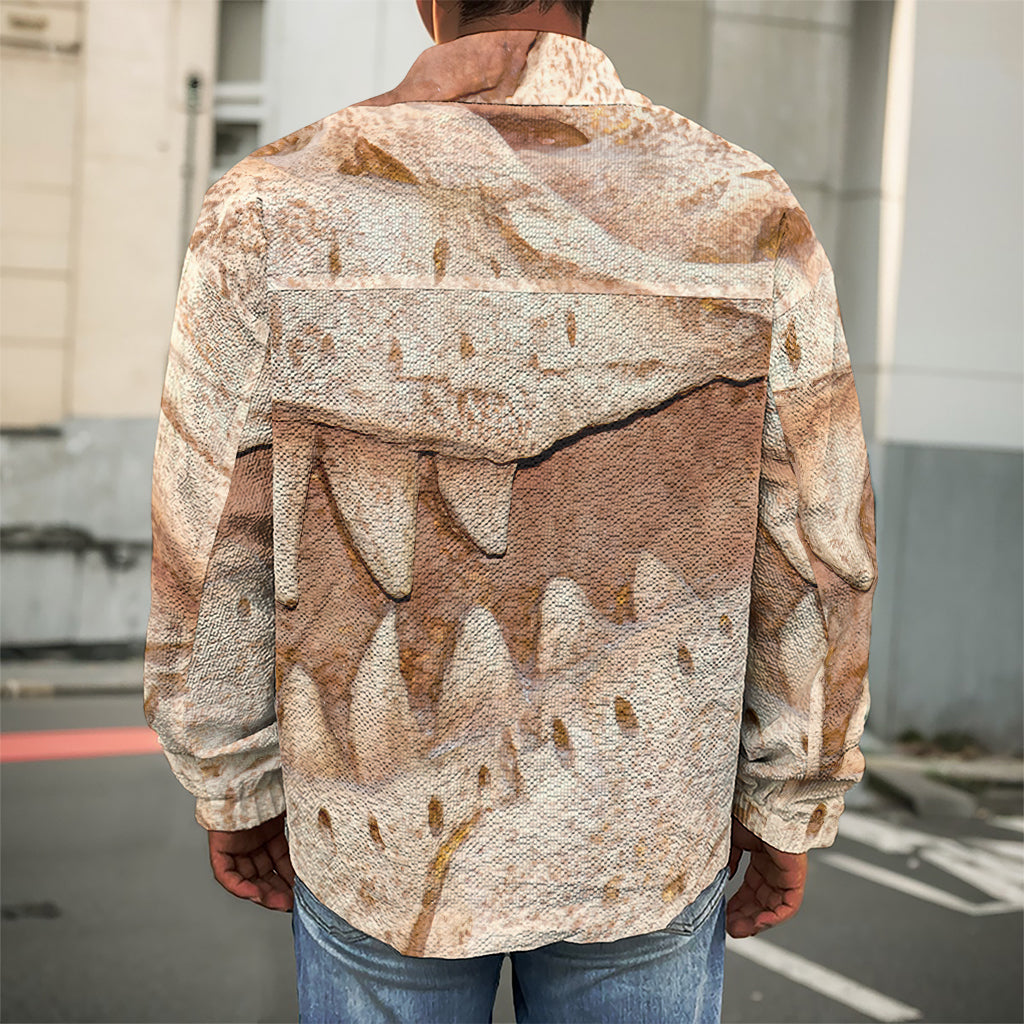 T-Rex Fossil Print Men's Shirt Jacket