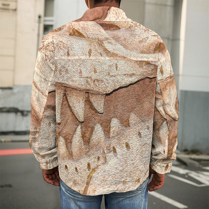 T-Rex Fossil Print Men's Shirt Jacket