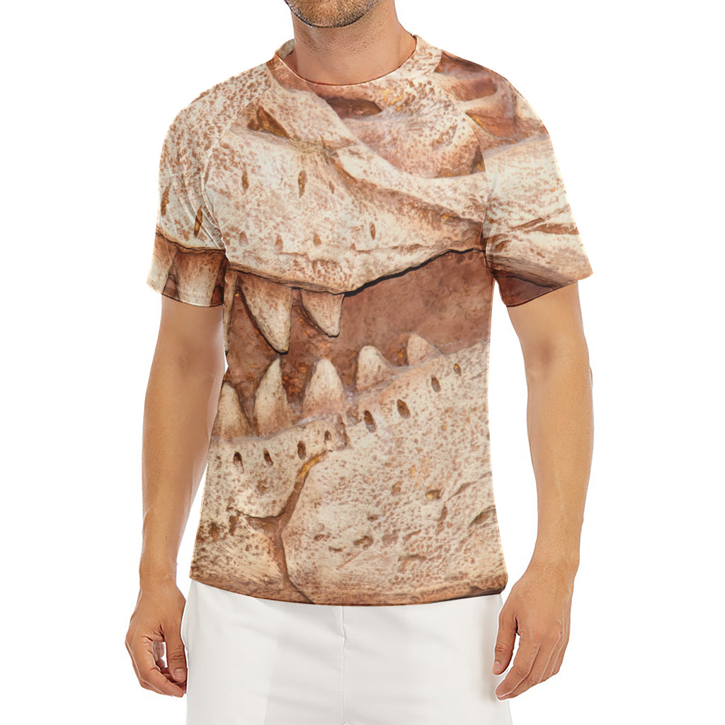 T-Rex Fossil Print Men's Short Sleeve Rash Guard