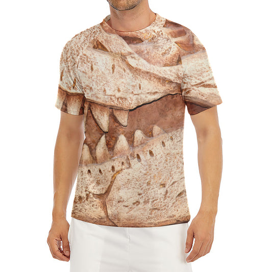 T-Rex Fossil Print Men's Short Sleeve Rash Guard