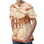 T-Rex Fossil Print Men's Velvet T-Shirt