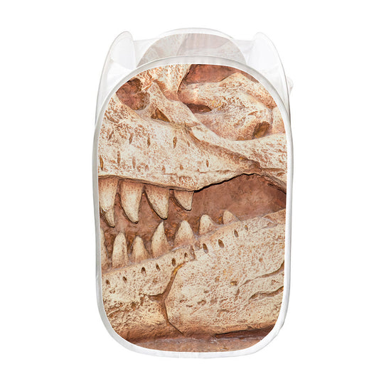 T-Rex Fossil Print Mesh Laundry Hamper