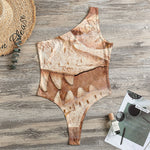 T-Rex Fossil Print One Shoulder Bodysuit