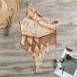 T-Rex Fossil Print One Shoulder Bodysuit