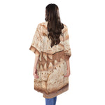 T-Rex Fossil Print Open Front Beach Cover Up