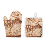 T-Rex Fossil Print Oven Mitt And Pot Holder Set