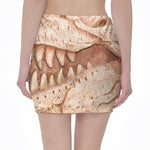 T-Rex Fossil Print Pencil Mini Skirt