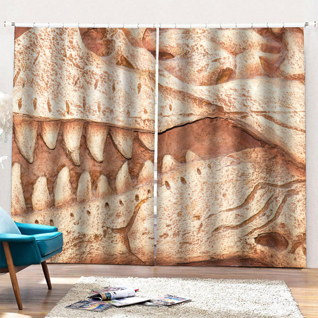 T-Rex Fossil Print Pencil Pleat Curtains