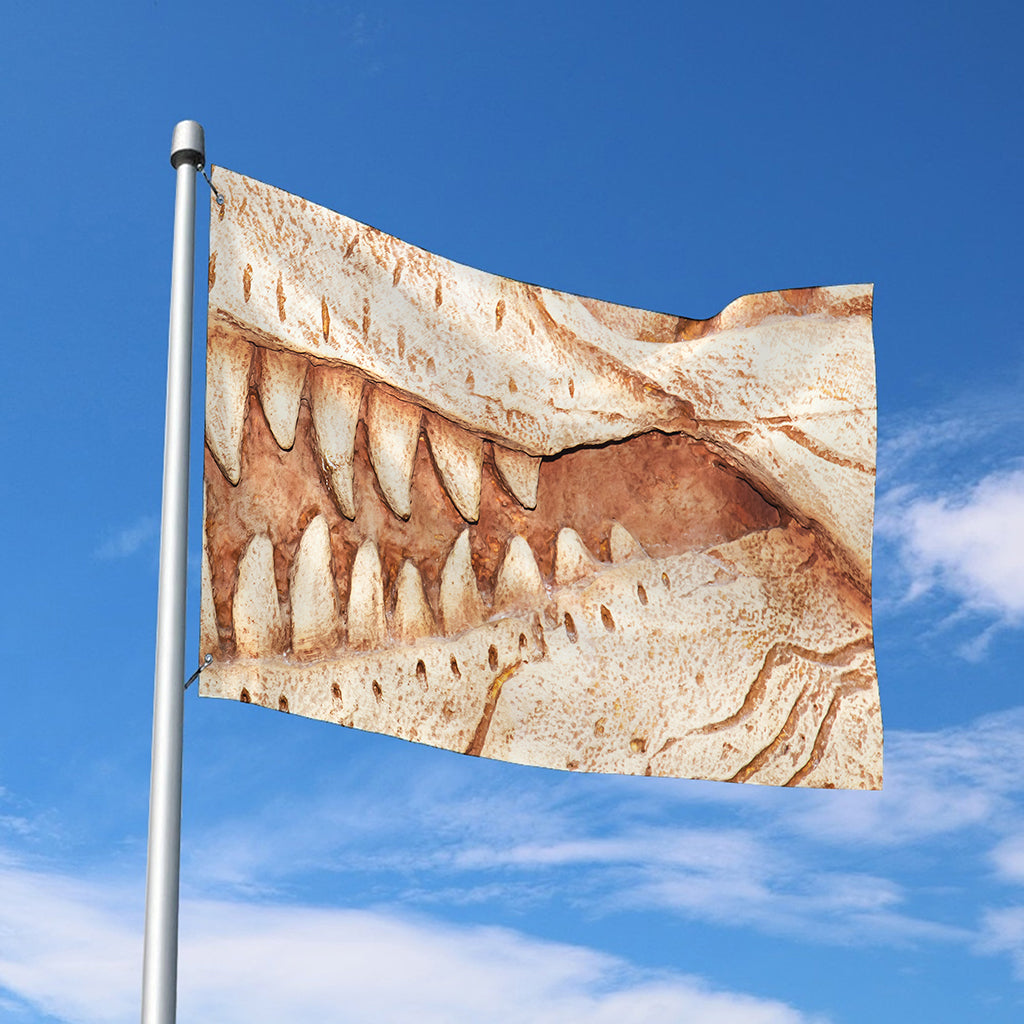 T-Rex Fossil Print Polyester Flag