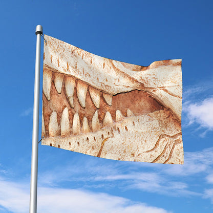 T-Rex Fossil Print Polyester Flag