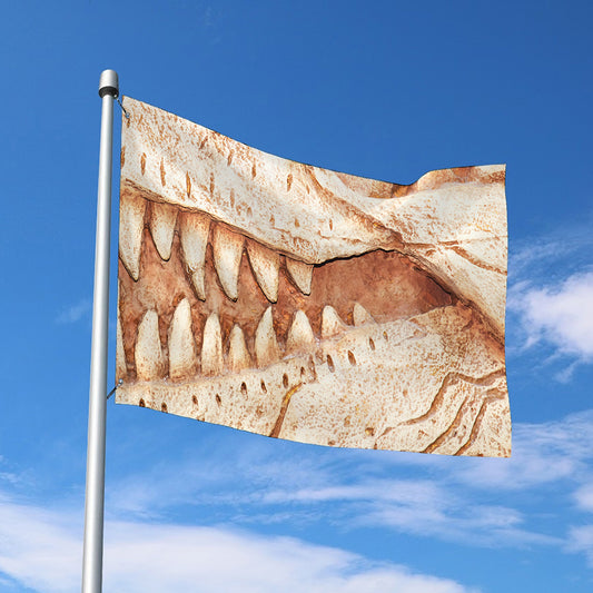 T-Rex Fossil Print Polyester Flag