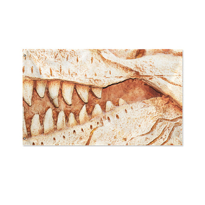 T-Rex Fossil Print Polyester Flag