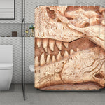 T-Rex Fossil Print Polyester Shower Curtain