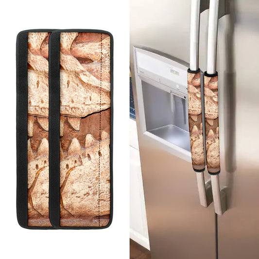 T-Rex Fossil Print Refrigerator Handle Covers