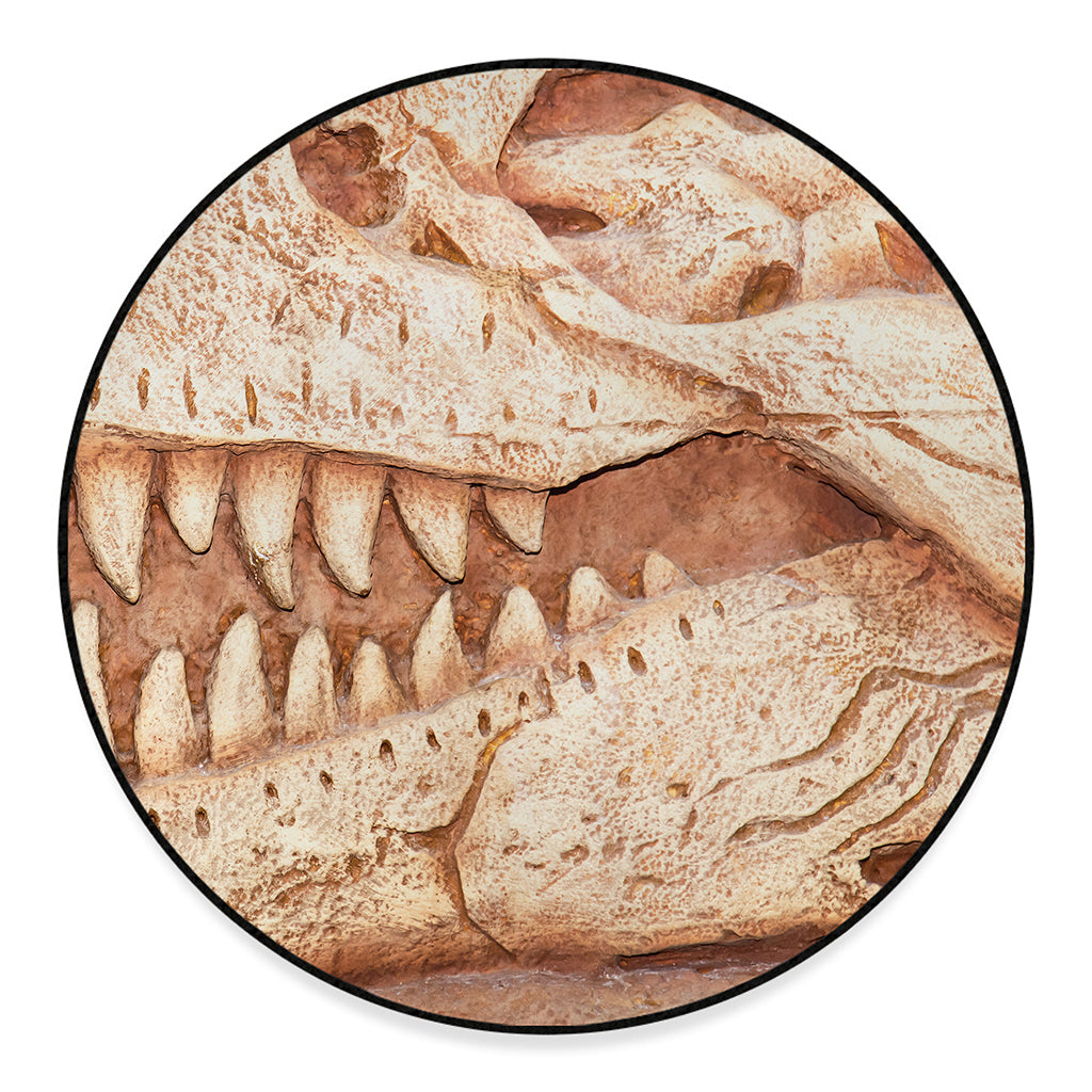 T-Rex Fossil Print Round Floor Mat