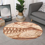 T-Rex Fossil Print Round Rug