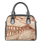 T-Rex Fossil Print Shoulder Handbag