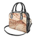 T-Rex Fossil Print Shoulder Handbag