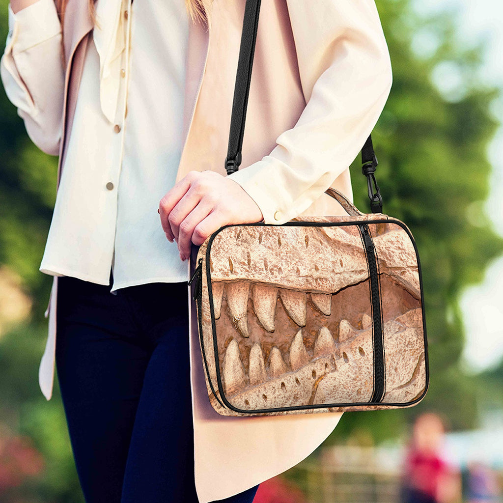 T-Rex Fossil Print Shoulder Strap Bible Bag
