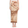 T-Rex Fossil Print Side Slit Maxi Skirt