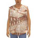 T-Rex Fossil Print Sleeveless Baseball Jersey