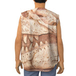 T-Rex Fossil Print Sleeveless Baseball Jersey
