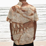 T-Rex Fossil Print Textured Short Sleeve Shirt