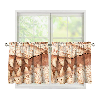T-Rex Fossil Print Tier Curtains