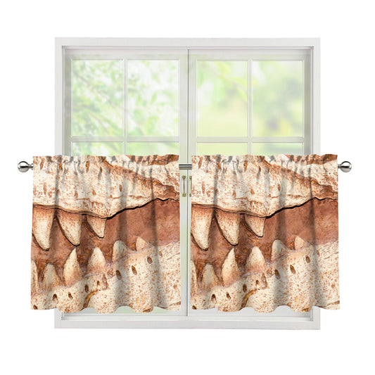 T-Rex Fossil Print Tier Curtains