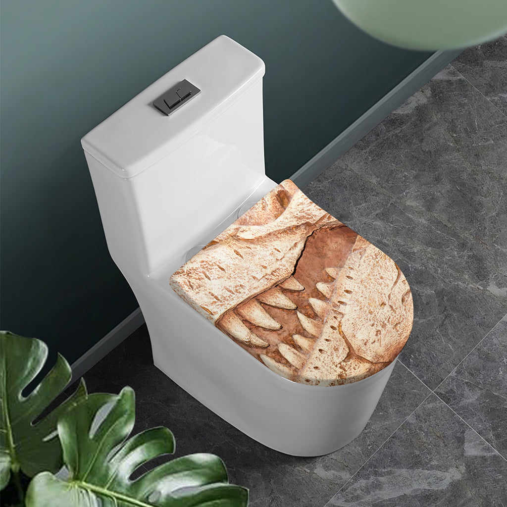 T-Rex Fossil Print Toilet Lid Cover