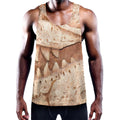 T-Rex Fossil Print Men's Workout Tank Top