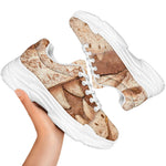 T-Rex Fossil Print White Chunky Shoes