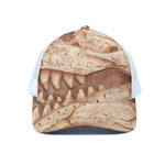 T-Rex Fossil Print White Mesh Trucker Cap