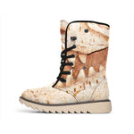 T-Rex Fossil Print Winter Boots