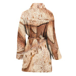 T-Rex Fossil Print Women's Bathrobe