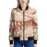 T-Rex Fossil Print Women's Bomber Jacket